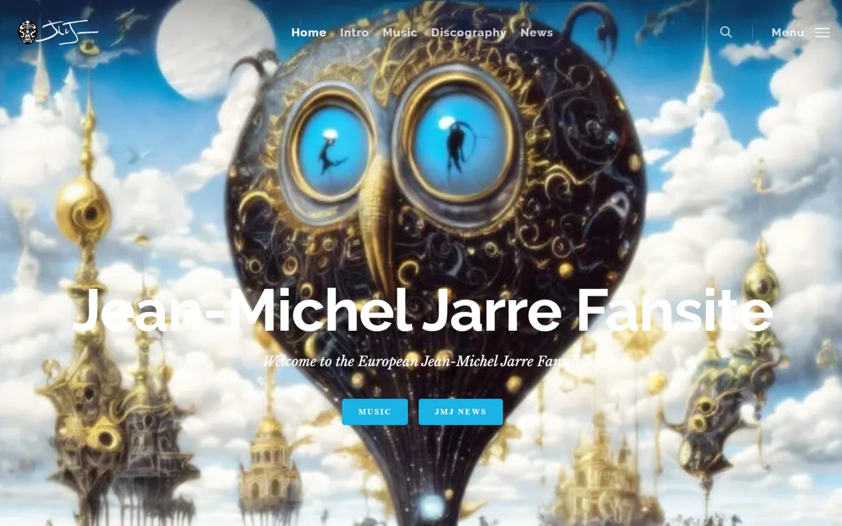 Voorbeeld van een Rideko website, Jean-Michel Jarre Europe